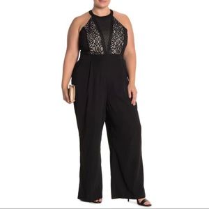 City Chic Mistress Jumpsuit Lace Black Size 14